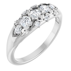 Accented Three-Stone Ring